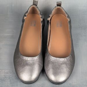 Fitflop Metallic Pewter Ballet Flats